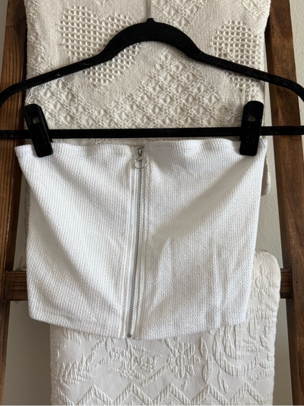Pacsun Me to We White Strapless Zip Up Tube Top